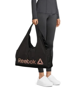 Reebok Women's Lilith Duffle Tote Bag, Black W/ Rose Gold Letters Small NWOT - Picture 1 of 6