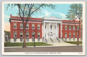 Postcard Brockton Massachusetts Knights of Columbus Building 1931 - Picture 1 of 2