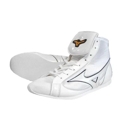 [Hecho a pedido] Zapatos de Boxeo Cortos MIZUNO Original Blanco/Blanco Perla/Negro Línea Foto 1 de 4