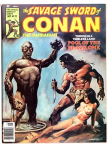 THE SAVAGE SWORD OF CONAN #22 NM OB MARVEL COMICS 1977 BRONZE AGE SOLOMON KANE - Bild 1 von 2