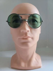 Antique Willson Green Welding Glasses Safety Glass Motorcycle Steampunk WN 2.0 H - Picture 1 of 6