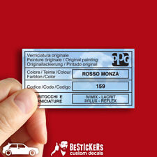 Adesivo vernice Lancia delta evoluzione 4x4 16v HF PPG Rosso Monza 159 paint