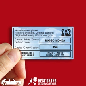 Adesivo vernice Lancia delta evoluzione 4x4 16v HF PPG Rosso Monza 159 paint - Picture 1 of 3