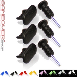 6x OCHRONA PRZECIWPYŁOWA- Nakładki Zatyczki Czarne Silikon Lightning do Apple iPhone 5 - Zdjęcie 1 z 1