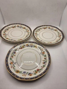 Antique 3 Theodore Haviland Limoges France "Chateaudun" Pattern Porcelain Saucer - Picture 1 of 7