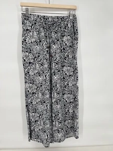 Jones & Co JONES NEW YORK Black White Wide Leg Pull On Elastic Waist Womens Sz S - Picture 1 of 9