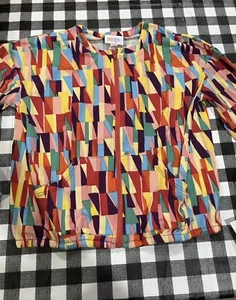 LulaRoe Kids Monroe Lightweight Jacket Pockets  Size 12 Abstract #808 - Picture 1 of 7