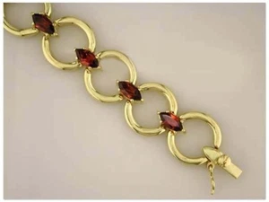 JDL GARNET TENNIS BRACELET 7 1/4 " NEW - Picture 1 of 1