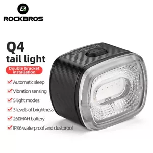 ROCKBROS Smart Bicycle Tail Light Brake Light Waterproof Cycling Rear Bike Light - Picture 1 of 8
