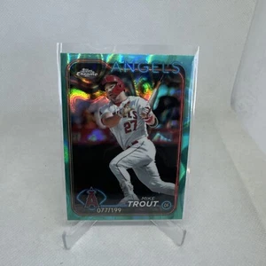 2024 Topps Chrome - Aqua Refractor #200 Mike Trout /199 - Picture 1 of 3