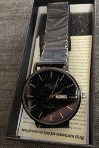 ORUSS men’s fashion Black Buckle Band wrist watch new - Picture 1 of 4