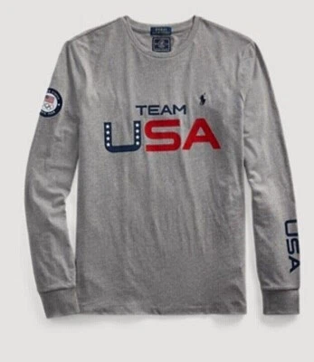Рубашка мужская Polo Ralph Lauren олимпийская команда США с нашивкой вересковый топ S - Изображение 1 из 3