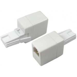 CROSSOVER BT Adapter Male Phone Plug to RJ11 Socket Modem Phone Cable Converter