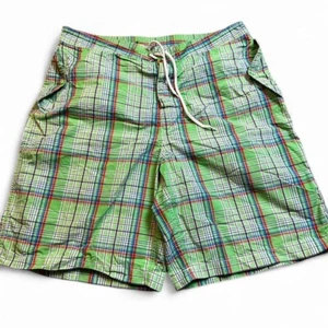 Vintage Polo Ralph Lauren green plaid board shorts size 38 - Picture 1 of 7