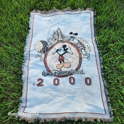 Manta tapiz de Mickey Mouse de colección Disney World 2000 Epcot MGM Studios Foto 1 de 4