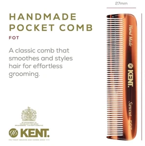 4.5" Handmade Fine Tooth Pocket Comb--Handmade Sawcut FOT Tortoiseshell SET OF 2 - Picture 1 of 4