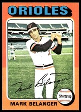 1975 Topps Baseball Mark Belanger Baltimore Orioles #74 Set Break NM