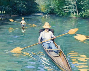 Skiffs by Gustave Caillebotte Art Print 8"x10" - Imagen 1 de 3