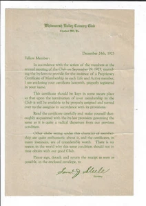 PENNSYLVANIA 1923 Whitemarsh Valley Country Club Letterhead Chestnut Hill - Picture 1 of 1