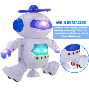 Musical Walking Dancing Robot Toy for Kids, Flashing Lights, 360° Body Spinning - Picture 1 of 16