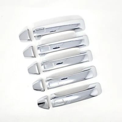 Chrome Door Handle Trim Bezel Cover Cap Molding For 2006-2010 HUMMER H3 Set Kit - Image 1 of 4