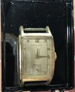Vintage 1950's Hamilton Sherwood 14k GF Tank Watch 19j Ref 982 RUNNING - Bild 1 von 10