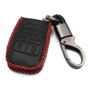 For 2020 2021 2022 Ram 2500 3500 4500 5500 Black Leather 5 Buttons Key Fob Cover - Picture 1 of 6