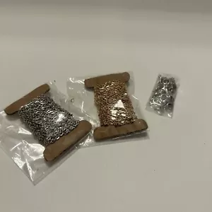 Jewelry Making Kit Gold Chain, Silver Chain, Silver Clasps For Bracelet/necklace - Picture 1 of 4