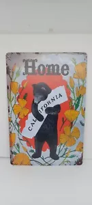 CALIFORNIA HOME BEAR HUGGING STATE DECORATIVE METAL SIGN WALL ART NEW IN PACKAGE - Picture 1 of 24