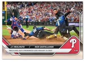 J.T. Realmuto Nick Castellanos 2025 MLB Topps NOW Card 326 DOUBLE SLIDE - Picture 1 of 2