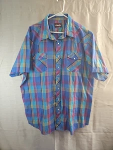 Vintage Wrangler Western Hemd Pearl Snap Button Up Kurzarmhemd Herren 2XT - Bild 1 von 9