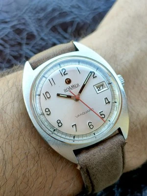 Orologio Meccanico Vintage Roamer Vanguard Steel Case 34 Mm Mod.802.2120.313 - Immagine 1 di 4