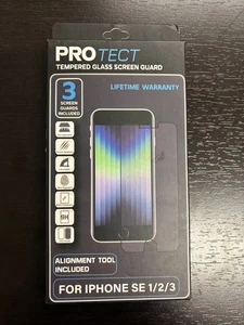 PRO Tect Tempered Glass Screen Guard for iPhone SE 1/2/3 -3 Screen Guards-sealed - Picture 1 of 2