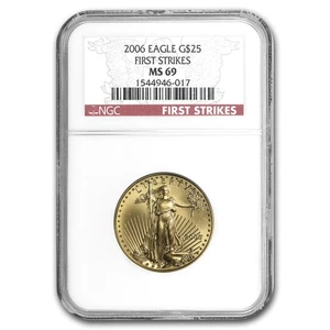 2006 1/2 oz American Gold Eagle MS-69 NGC (First Strikes) - Picture 1 of 3