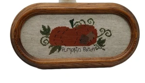 Pumpkin Patch Cross Stitch Finished Framed 1999 - Picture 1 of 6