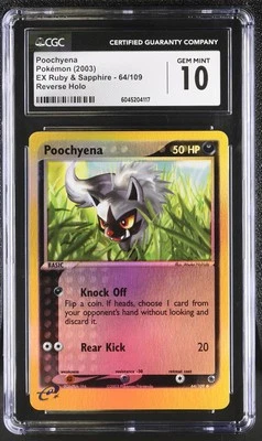 CGC 10 Poochyena EX Ruby & Sapphire 64/109 Reverse Holo Pokemon Card - Image 1 of 2