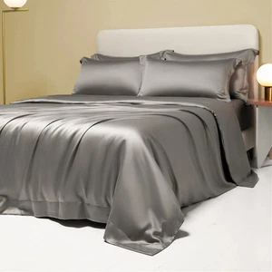 Juego de cama 100 % seda pura Queen King funda de edredón sábana plana funda de almohada - Imagen 1 de 22