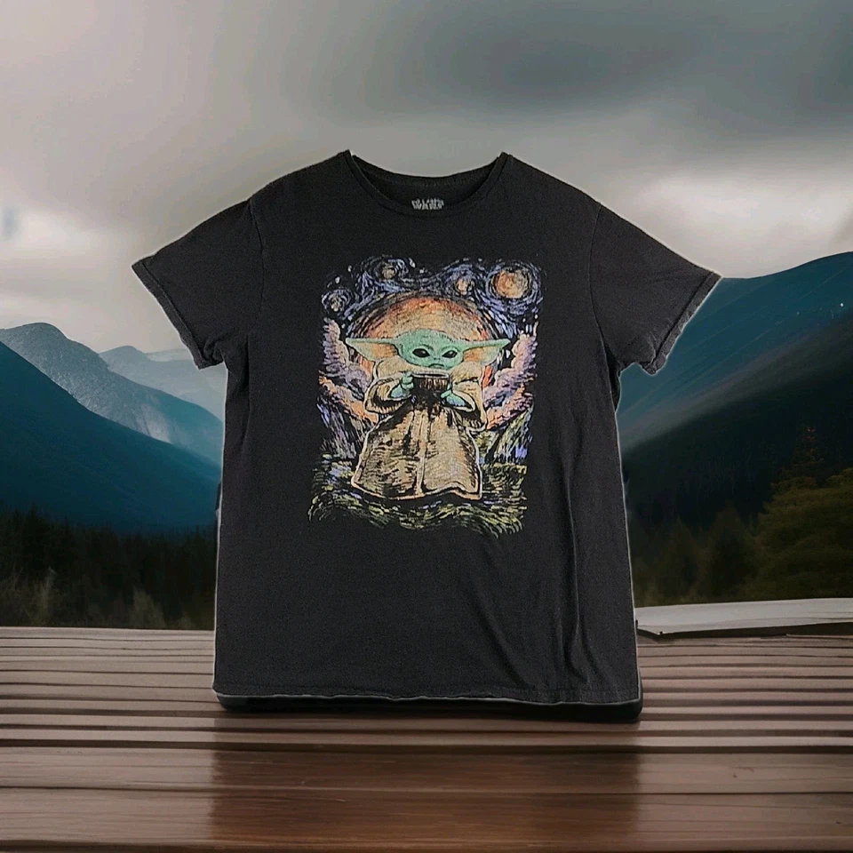 Star Wars Yoda Graphics Black Fifth Sun T-Shirt Boys Large - Image 1 of 4
