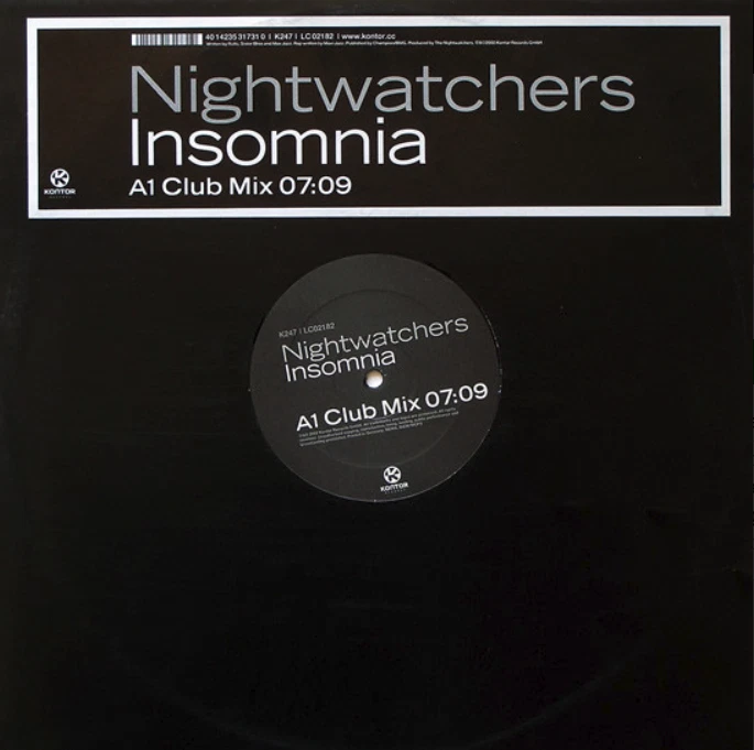 Nightwatchers – Insomnia - RARE 12" Vinyl - Kontor Records – K247 - Image 1 of 1