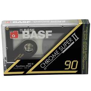 ●️BASF CHROM SUPER II 90 HIGH POSITION TYP II LEERES KASSETTENBAND 1991 SELTEN⭐️ - Bild 1 von 9