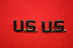 EE. UU. PAR DORADO DE CARTAS DE OFICIAL DEL EJÉRCITO DE ESTADOS UNIDOS CUELLO INSIGNIA INSIGNIAS ESTILO SEGUNDA GUERRA MUNDIAL - Imagen 1 de 1