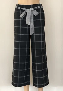 Culotte eleganti Desigual, pantaloni di tessuto, FLORA, motivo a quadri con fiocco, taglia 32, nuovi - Foto 1 di 6