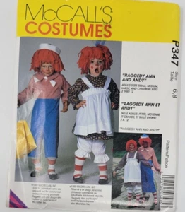 McCalls P347 Childs Raggedy Ann and Andy Costume sew pattern sz 6 8 - Picture 1 of 3