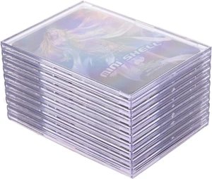 Card Sleeves Kit - 20 Plastic Covers + 5 Display Stands - Clear Card Protectors - Picture 1 of 5
