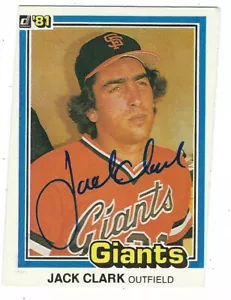 Signierte JACK CLARK 1981 Donruss San Francsico Giants Autogrammkarte # 315 - COA - Bild 1 von 1