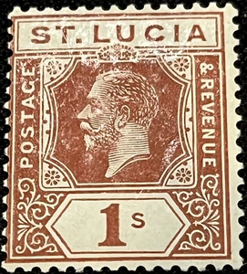 ST. LUCIA POSTAGE & REVENUE STAMP SG86 1/- ORANGE BROWN LMM - Picture 1 of 2