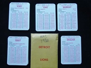 1982 APBA : DETROIT LIONS NFL Football Team Set : 32 players cards - Picture 1 of 1