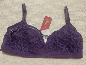 La Perla Studio Iris Wirefree Bralette Bra Thong Set 36D M Grape Purple