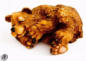 Bär Figur Tierfigur schlafend liegend Grizzly Braunbär Sammeln 1864 - Bild 1 von 6