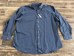 Polo Ralph Lauren Men's Big Striped Stretch Poplin Shirt Size 4XB NWT Navy PLAID - Picture 1 of 7